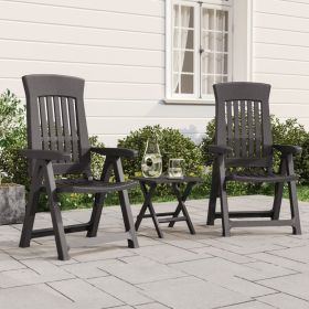 Patio Reclining Chairs 2 pcs Anthracite PP