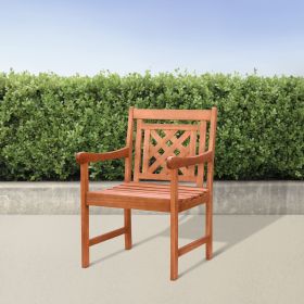 Siriana Reddish Brown Tropical Wood Patio Armchair