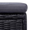 Sunlounger Poly Rattan Black and Dark Gray