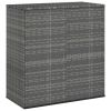 Patio Cushion Box PE Rattan Gray