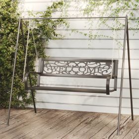 Patio Swing Bench 49.2" Steel and Plastic Black