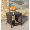 Outdoor patio Furniture 1 Coffee Table with clear tempered glass