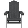 Patio Adirondack Chairs with Table HDPE Anthracite