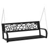 Patio Swing Bench 49.2" Steel and Plastic Black