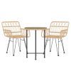 3 Piece Patio Dining Set Poly Rattan