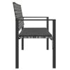 2-Seater Patio Bench with Cushion Gray Poly Rattan