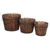 Outdoor Reinforced And Anticorrosive Chinese Fir Planting Pot Flower-Shaped Barrel Carbonized Color