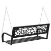 Patio Swing Bench 49.2" Steel and Plastic Black