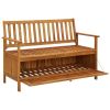 Patio Storage Bench 47.2" Solid Acacia Wood