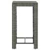 Patio Bar Table Gray 23.8"x23.8"x43.5" Poly Rattan