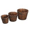 Outdoor Reinforced And Anticorrosive Chinese Fir Planting Pot Flower-Shaped Barrel Carbonized Color