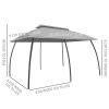 Outdoor Patio Gazebo 10' x 20' Gazebo Canopy Shelter with Netting Beige-AS