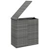 Patio Cushion Box PE Rattan Gray