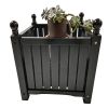 Wood Outdoor Square Wooden Flower and Herb Pot for Garden, Porch and Patio - Outside Plant and Vegetable Container ,Planter ,Black