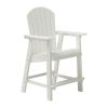 HIPS Bar Chair with Armrest,Patio Bar Chair Set of 2, White