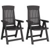 Patio Reclining Chairs 2 pcs Anthracite PP