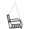 Patio Swing Bench 49.2" Steel and Plastic Black