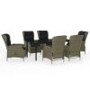 7 Piece Patio Dining Set Brown