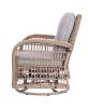 3 Pieces Outdoor Wicker Swive Rocking Chair Set, Patio Bistro Sets with 2 Rattan Rocker Chairs and Glass Coffee Table for Backyard