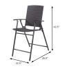 Set of 4 Folding Rattan Bar Chairs with Footrests and Armrests for Outdoors and Indoors