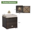 2 Pieces Patio Ottoman with Hidden Storage Space