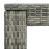 Patio Bar Table Gray 23.8"x23.8"x43.5" Poly Rattan