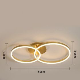 Light And Luxurious Living Room Lamp Grand Household (Option: Trichromatic light-Double ring 80CM)