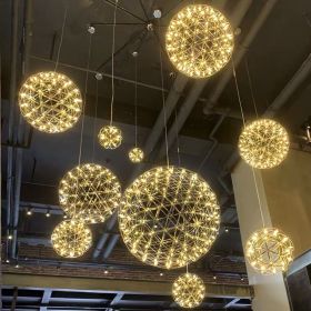 Spark Ball Restaurant Full Sky Star Chandelier (Option: Gold white light-40cm 42pcs lamp beads)