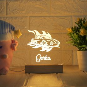 LED Bedside Lamp Children's Cartoon (Option: Racing-Seven colors of the spectrum-USB)