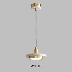 Nordic Round Marble Minimalist Chandelier (Color: White)