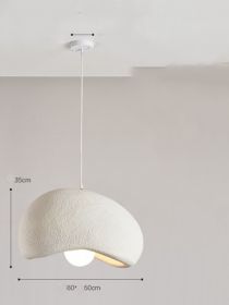 Cloud Chandelier With Micro Cement Cream French Bar Island Restaurant (Option: White-Diameter 60cm)