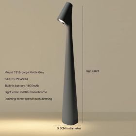 Creative High Leg Multifunctional Living Room Portable Charging Decorative Table Lamp (Option: 1800 MA-Large Gray)