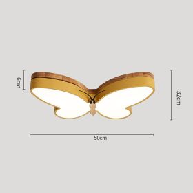 Nordic Simple And Creative Butterfly Bedroom Lamp Eye Protection Cartoon LED (Option: Yellow-50cm-Tricolor dimming)