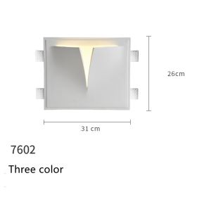 Minimalist Recessed Living Room Wall Sconce Plaster Without Frame (Option: White A Three color)