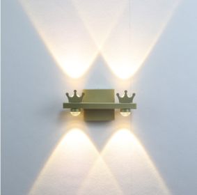 Crown Gold Wall Lamp Bedroom Living Room Background Wall Corridor Corridor Staircase (Option: Golden Crown 4Pearlescent)