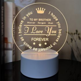 Creative 3D Night Heart Shaped Blessing Language USB Small Table Lamp (Option: Color8-Monochrome USB)