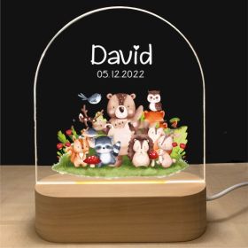 Acrylic Plug-in Bedside Lamp For Children's Creativity (Option: 5 Style-Single color-USB)