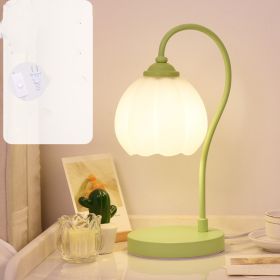 Flower Table Lamp Reading Bedroom Ambience Light (Option: Green Three Colors-220V US)