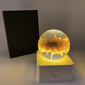 Dandelion Sunflower Specimen 8cm Small Night Light Desktop Decoration (Option: Sunflower-USB)