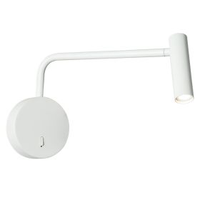 Bedroom Headboard Round LED Reading Small Wall Light Rotating Spot (Option: Matte white-3000K)