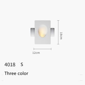 Minimalist Recessed Living Room Wall Sconce Plaster Without Frame (Option: White E Three color 12X18CM)