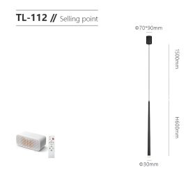 Modern Simple Living Room Sofa Background Wall Line Light (Option: Frosted black-Tmall control-70CM)