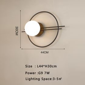 Modern Minimalist Hotel Living Room Background Wall Light (Option: 6731black-Warm light)