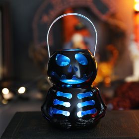 Electric Candle Lamp Decoration Portable (Option: Skeleton Light Black)