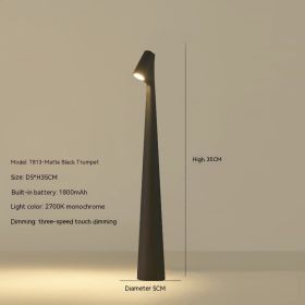 Creative High Leg Multifunctional Living Room Portable Charging Decorative Table Lamp (Option: 1800 MA-Small Black)