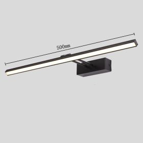 LED Bathroom Bathroom Mirror Headlight (Option: Black 500mm 10W-Positive white light)