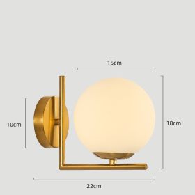 Bedroom Bedside Wall Lamp Hallway Hallway Indoor Living Room (Option: Copper color milk white-No bulb)