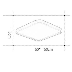 Room Master Bedroom Light Nordic Study Light Modern Simple Led Ceiling Light (Option: Square 50cm-White light)