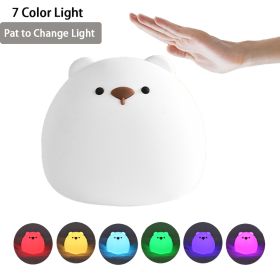 Cute Little Fat Bear Sleeping Light For Girls (Option: English Version-Pat Without Remote Control-USB)