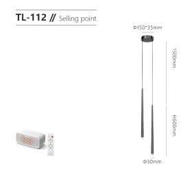 Modern Simple Living Room Sofa Background Wall Line Light (Option: Pearl black-Tmall control-120CM)